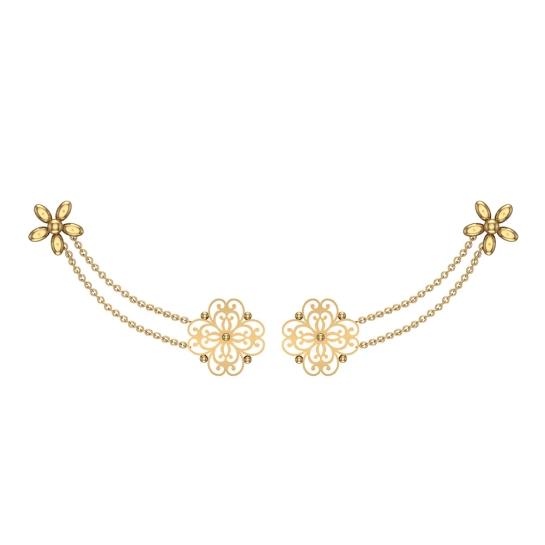 Adina Gold Earrings Design for daily use 