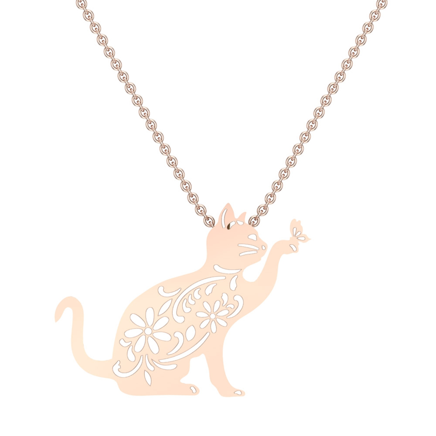 Cat Pendant Necklace | Cute Cat Chain – blingkyng