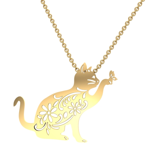 Avivah Cat Gold Pendant Designs For Female