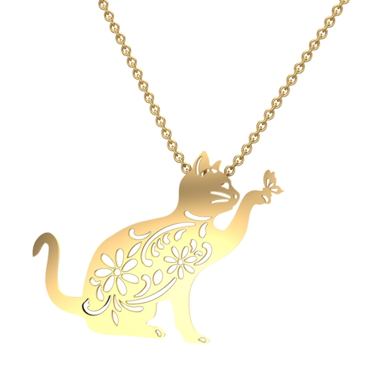 Ariana Cat Gold Pendant Designs For female