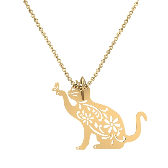 Ariana Cat Gold Pendant Designs For female