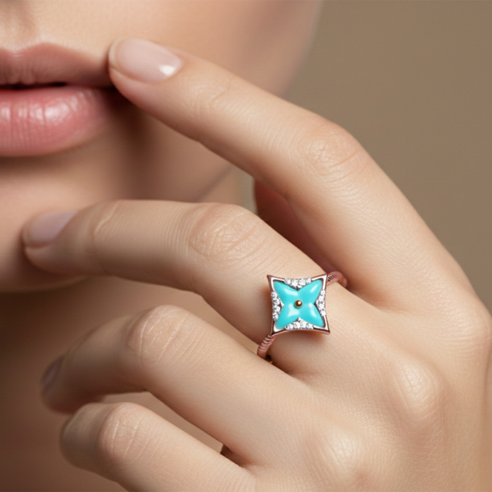 Aarika Turquoise Star Ring