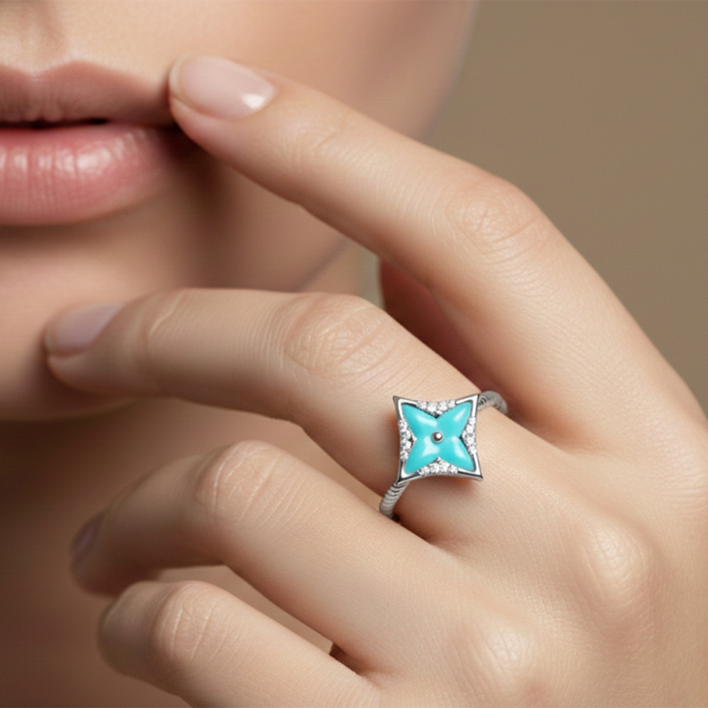 Aarika Turquoise Star Ring