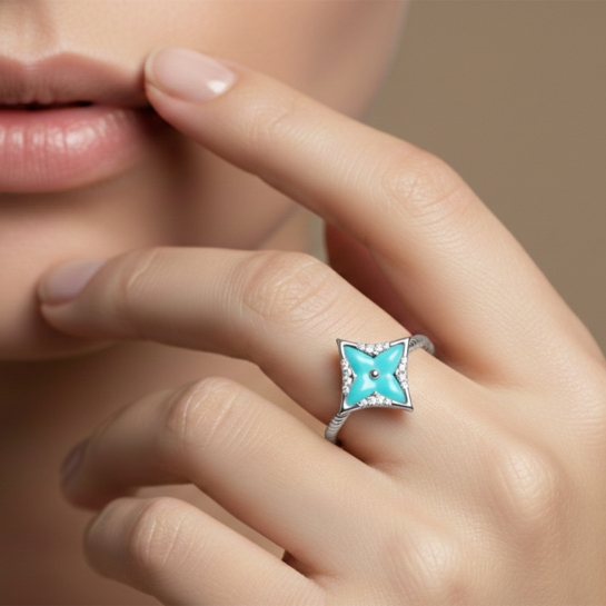 Aarika Turquoise Star Ring