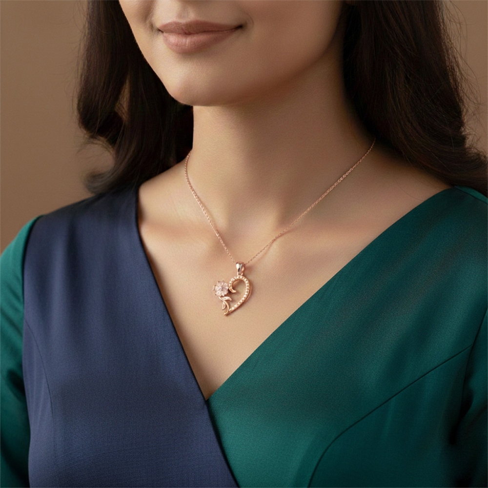 Aarohi Floral Diamond Pendant