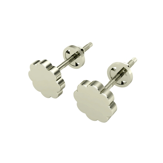 Aayushi White Gold Stud Earrings Design for daily use