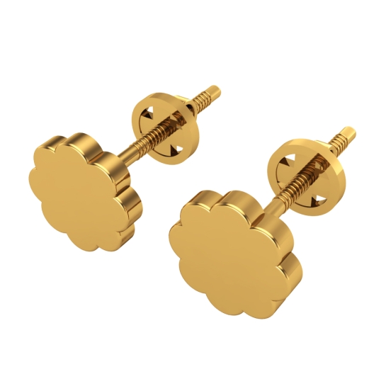 Aayushi Yellow Gold Stud Earrings Design for daily use