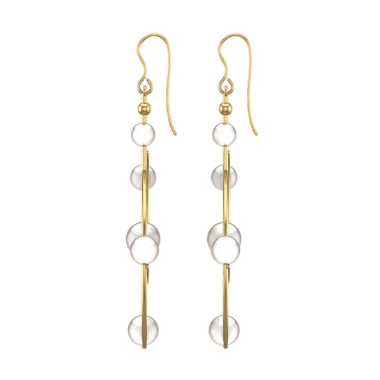 Kenzie Pearl Gold Drop Earrings Design for daily use