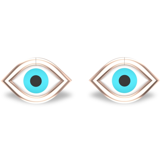 Akshita Yellow Gold Evil Eye Studs Earrings For Women