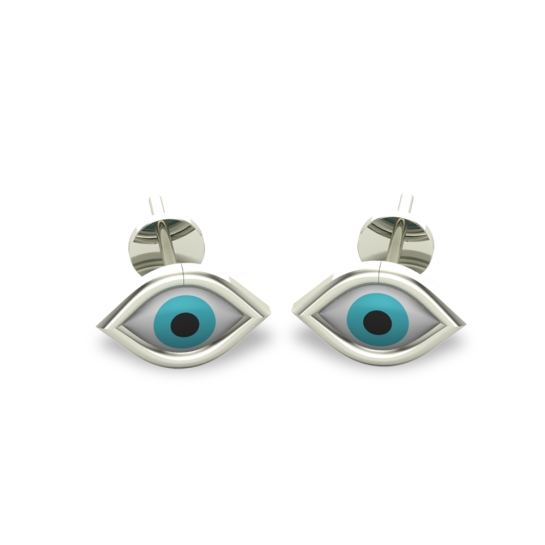 Akshita Yellow Gold Evil Eye Studs Earrings For Women