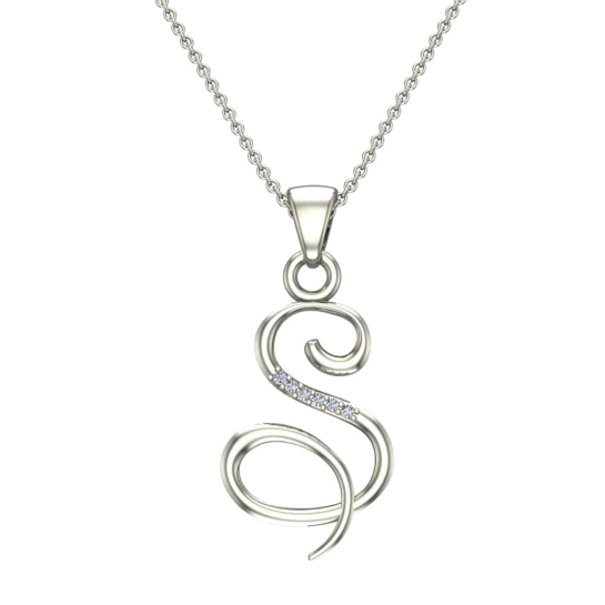 Alba Initial Diamond Pendant