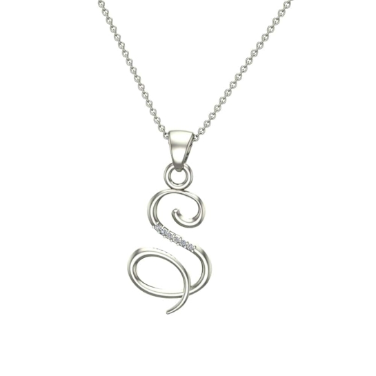 Alba Initial Diamond Pendant