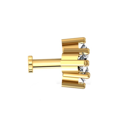 Alora Yellow Gold Diamond Nosepin Screw