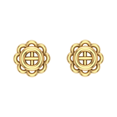 Amisha Gold Stud Earrings Design for daily use