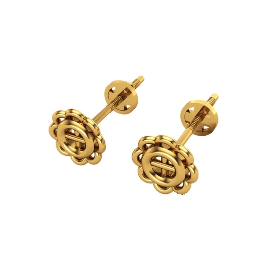 Amisha Gold Stud Earrings Design for daily use