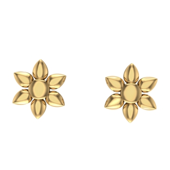 Vine Inspired Gold Stud Earrings