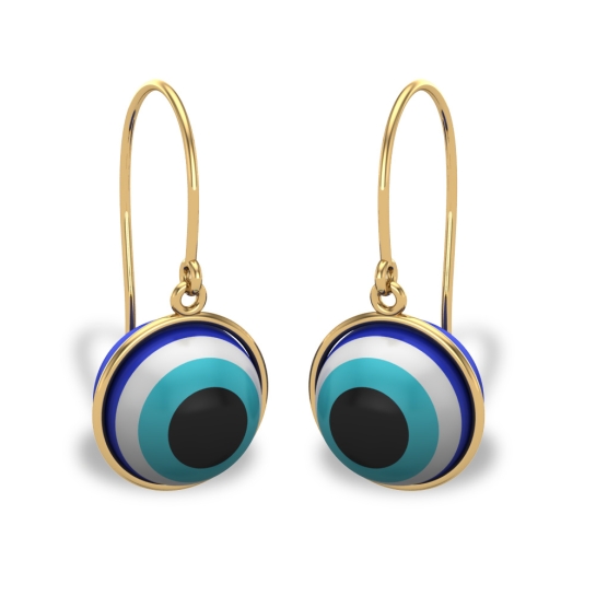 Aria Yellow Gold Evil Eye Gold  Drop Earrings Design for daily use 