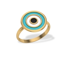 Ariel Gold Enamel Evil Eye Ring