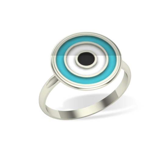 Ariel Gold Enamel Evil Eye Ring