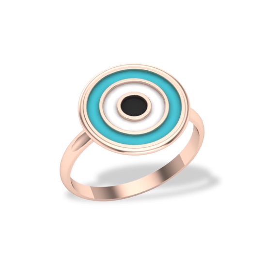 Ariel Gold Enamel Evil Eye Ring