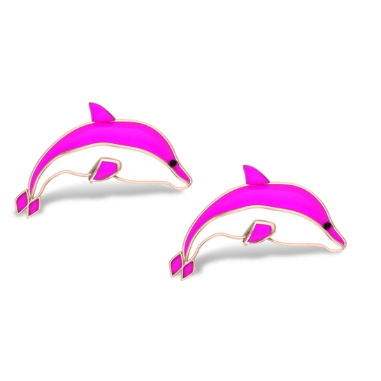 Jenny Dolphin  Gold Studs earrings Design for daily use 