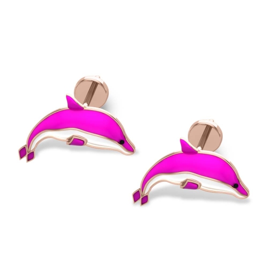 Jenny Dolphin  Gold Studs earrings Design for daily use 