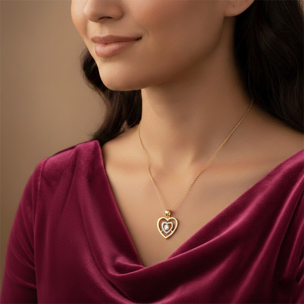 18K/14K Heart of Hearts Pendant For Women