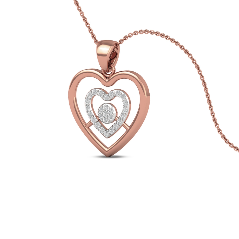 18K/14K Heart of Hearts Pendant For Women