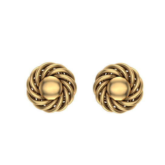 Asha Gold Stud Earrings Design for daily use 