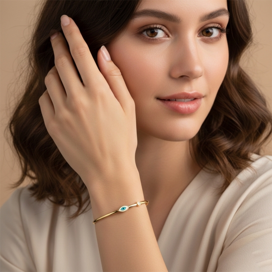 Aurelia Evil Eye Charm Bangle