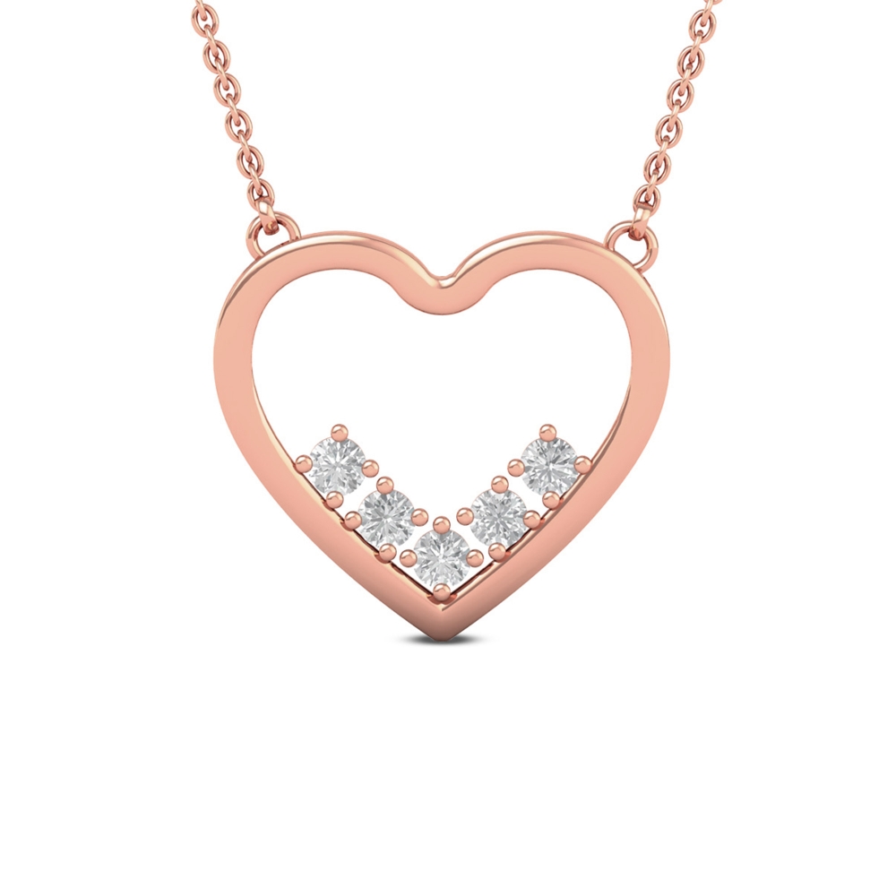 14k/18k Aurora Heart Diamond Necklace
