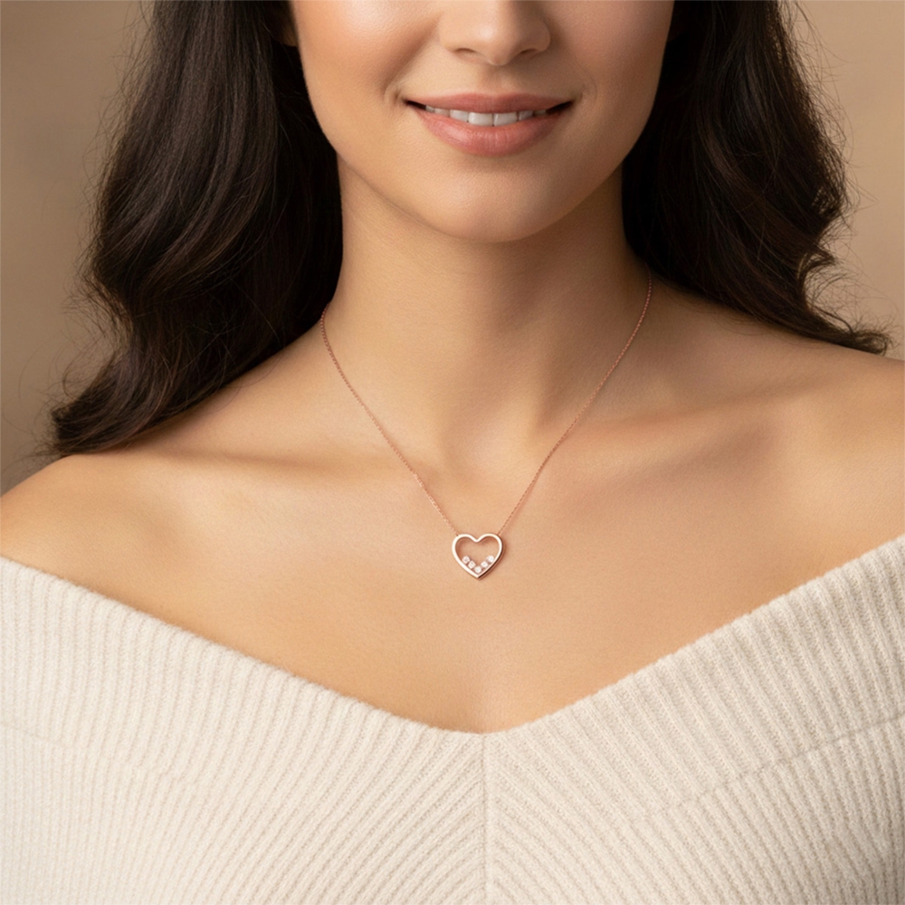 14k/18k Aurora Heart Diamond Necklace