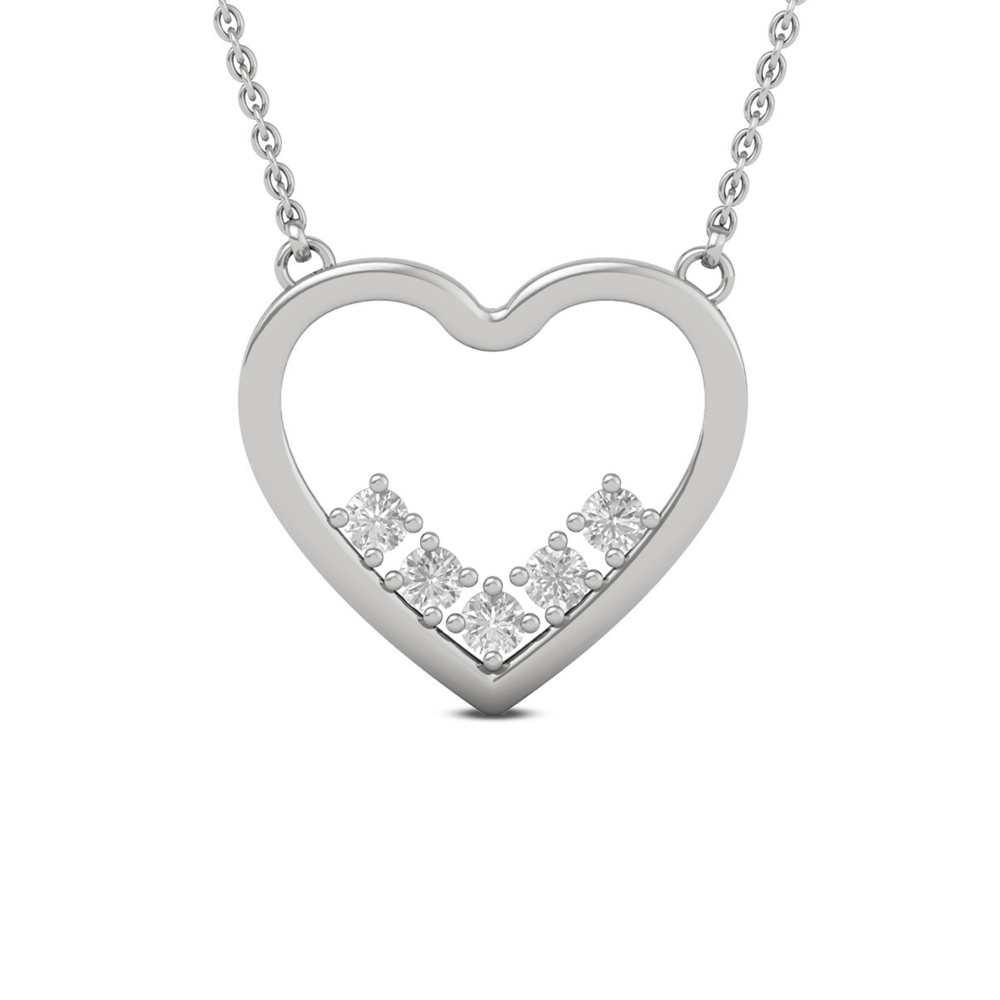 14k/18k Aurora Heart Diamond Necklace