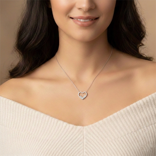 14k/18k Aurora Heart Diamond Necklace
