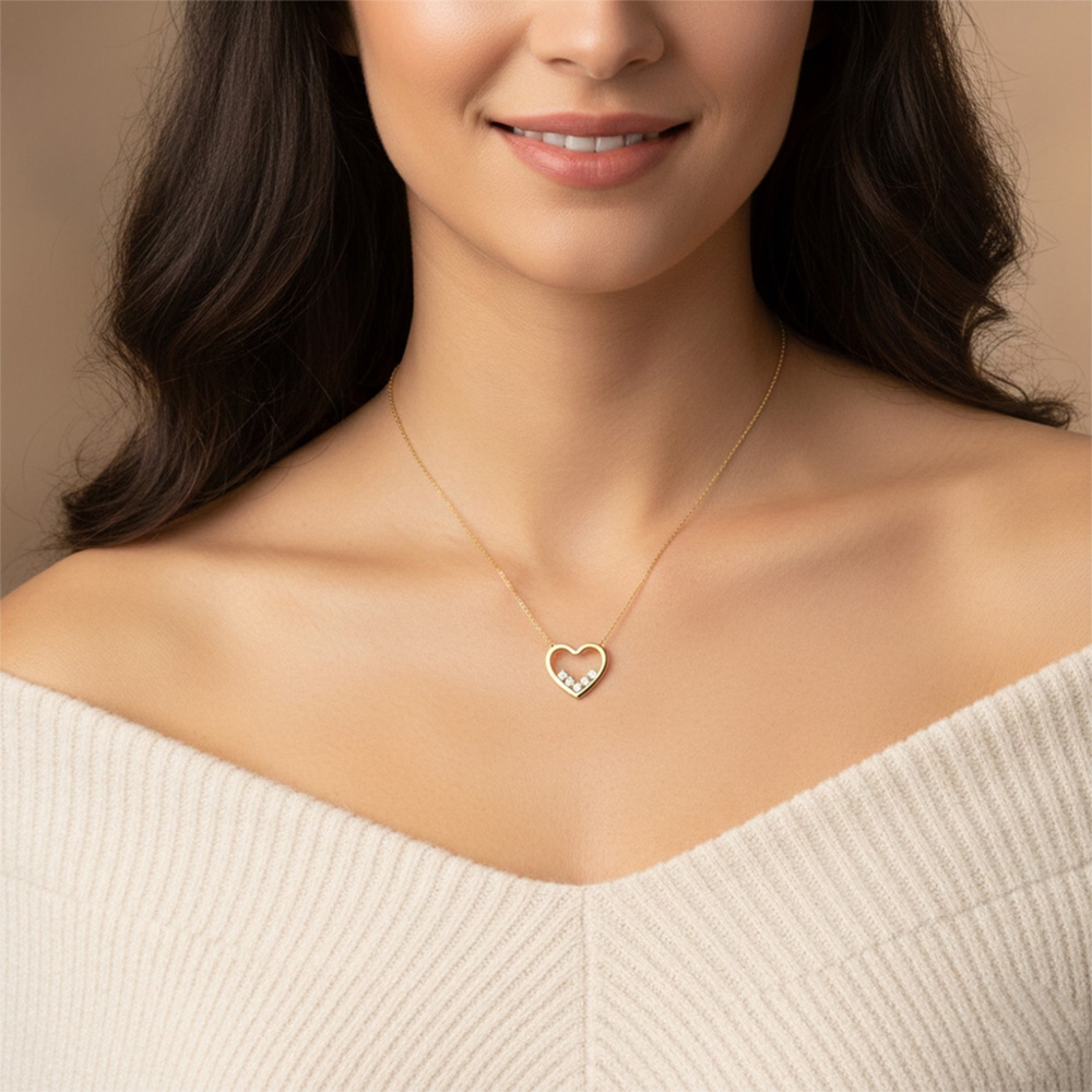 14k/18k Aurora Heart Diamond Necklace