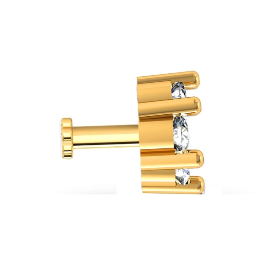 Azalea Yellow Gold Diamond Nosepin Screw