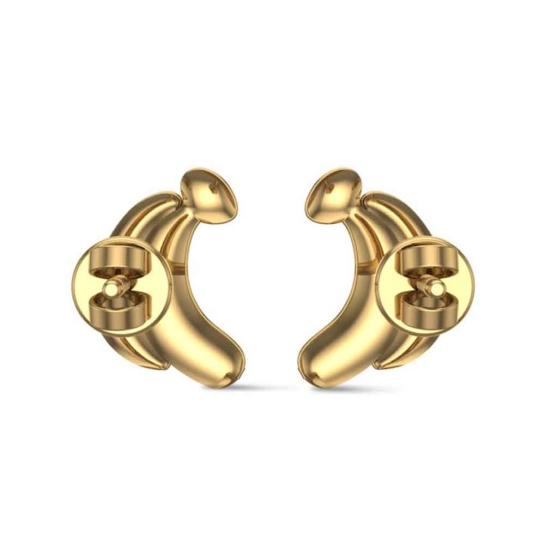 White Gold 18k Banana Stud Earrings for Kids and Teen Girls