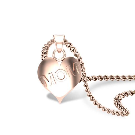 Mom Heart Gold Pendant