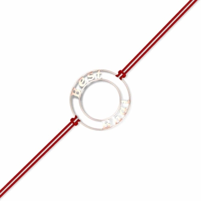 Best Bhai Initial Rose Gold Thread Rakhi