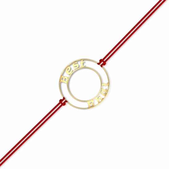 Best Bhai Initial White Gold Thread Rakhi