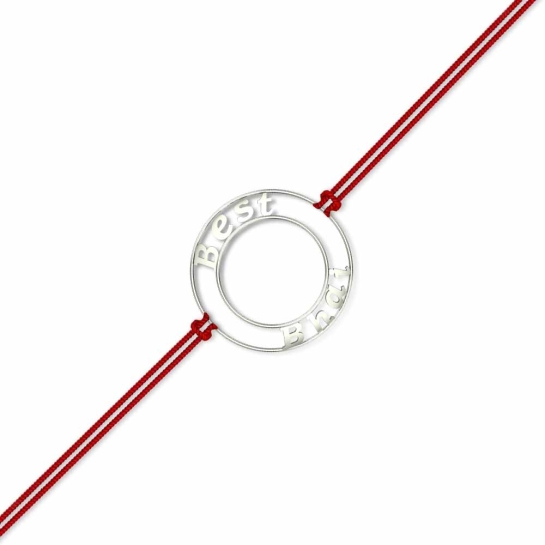 Best Bhai Initial Rose Gold Thread Rakhi