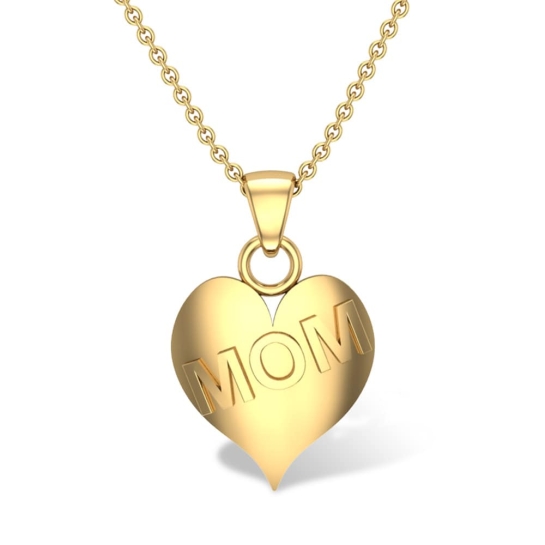 Mom Heart Gold Pendant