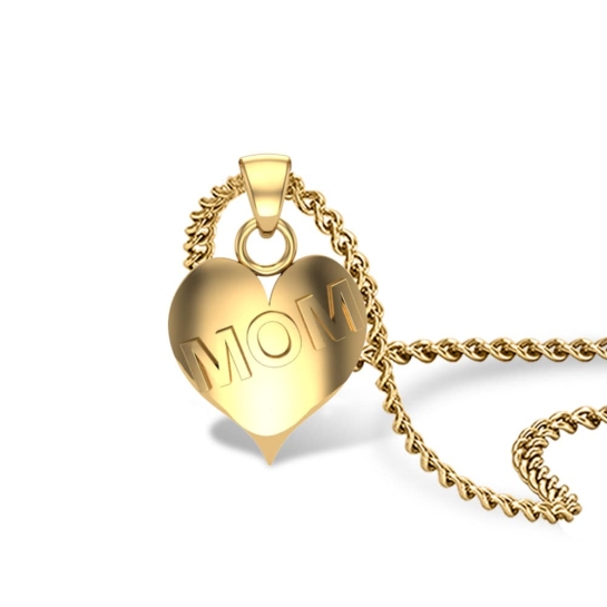 Mom Heart Gold Pendant