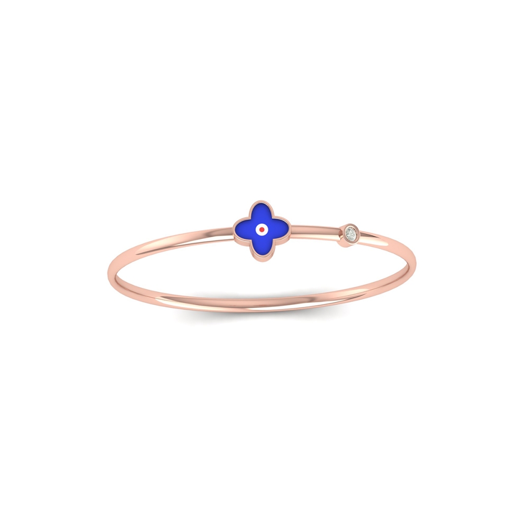 Blue Blossom Charm Bangle