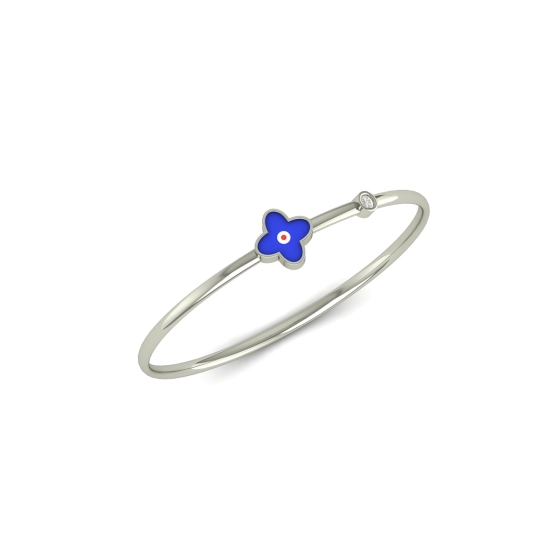 Blue Blossom Charm Bangle