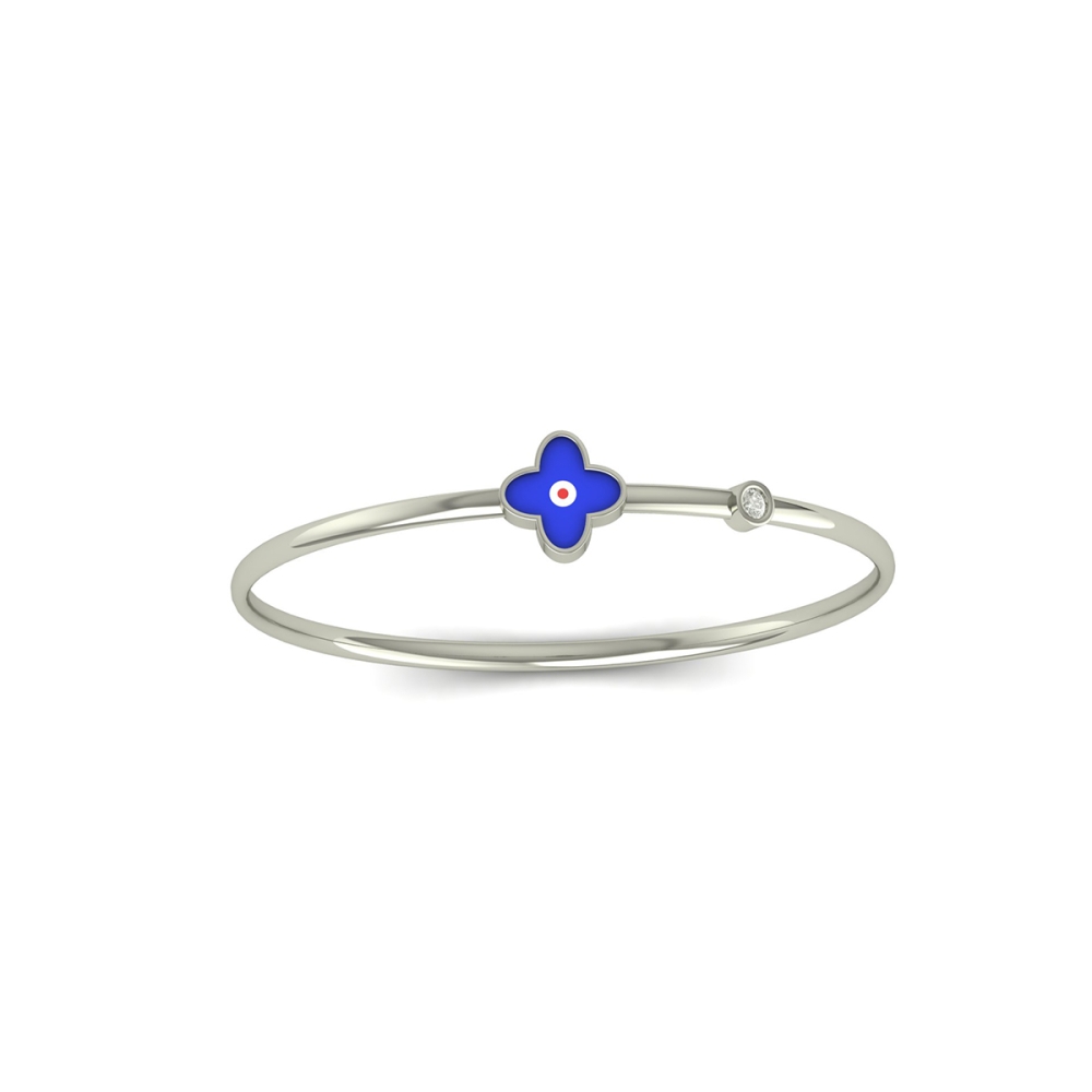 Blue Blossom Charm Bangle