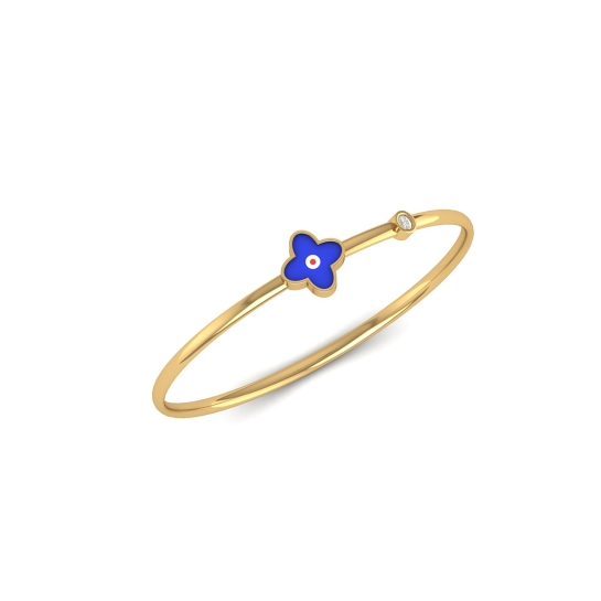 Blue Blossom Charm Bangle