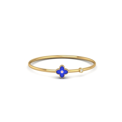 Blue Blossom Charm Bangle