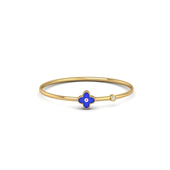 Blue Blossom Charm Bangle