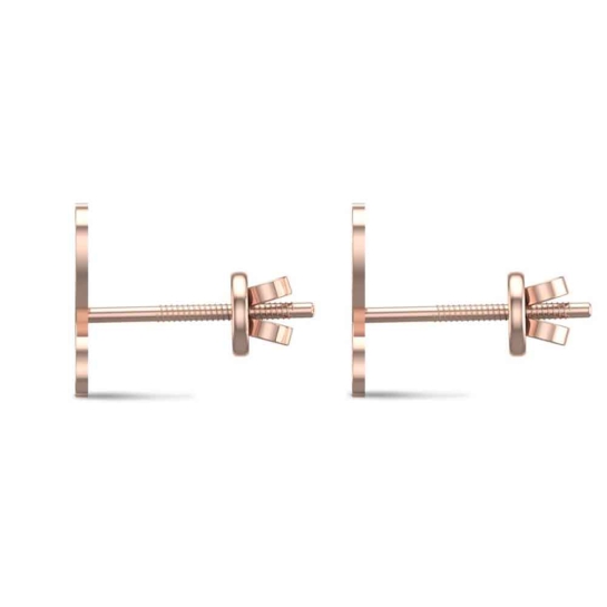 18k Butterfly Rose Gold Stud Earrings for Kids and Teen Girls